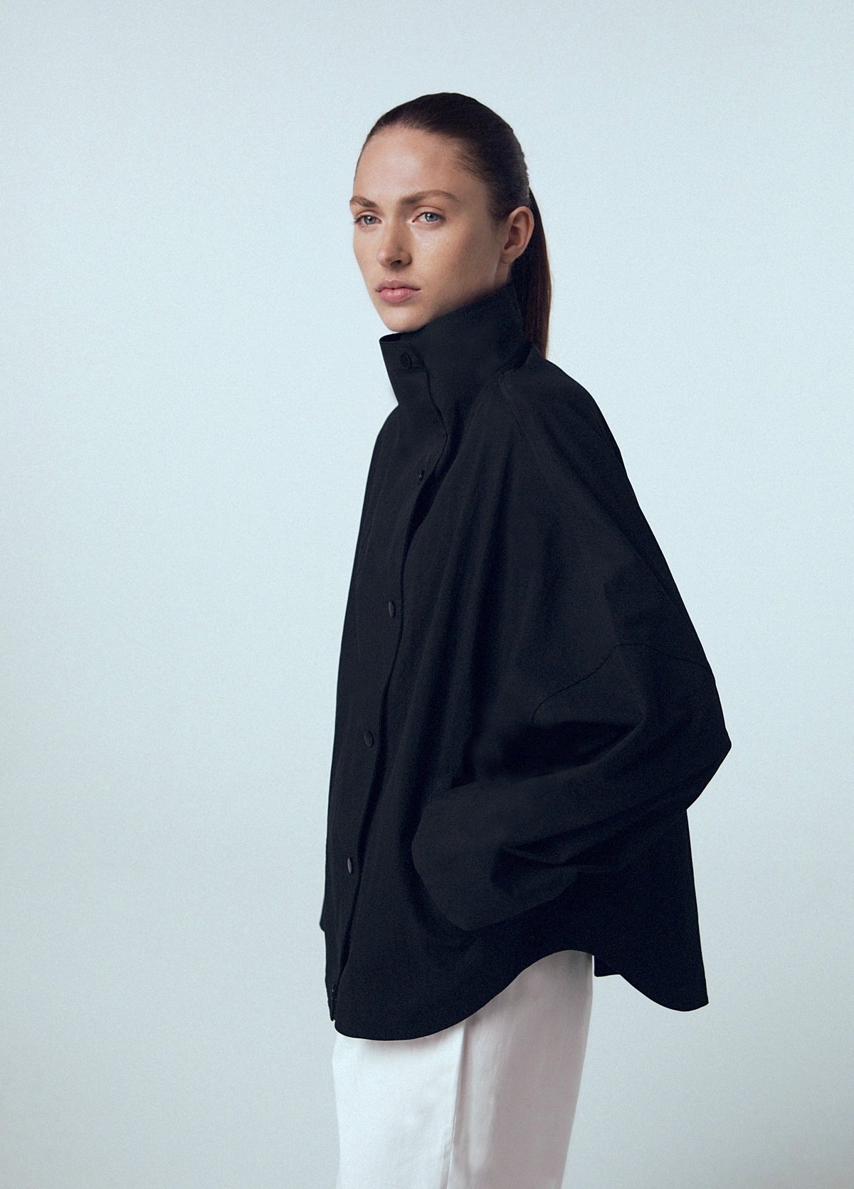 Lightweight shirt jacket black