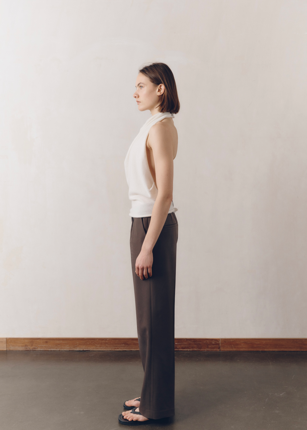 Model wearing Tara Shawl Top in Orchid — cashmere shawl top, All My Love