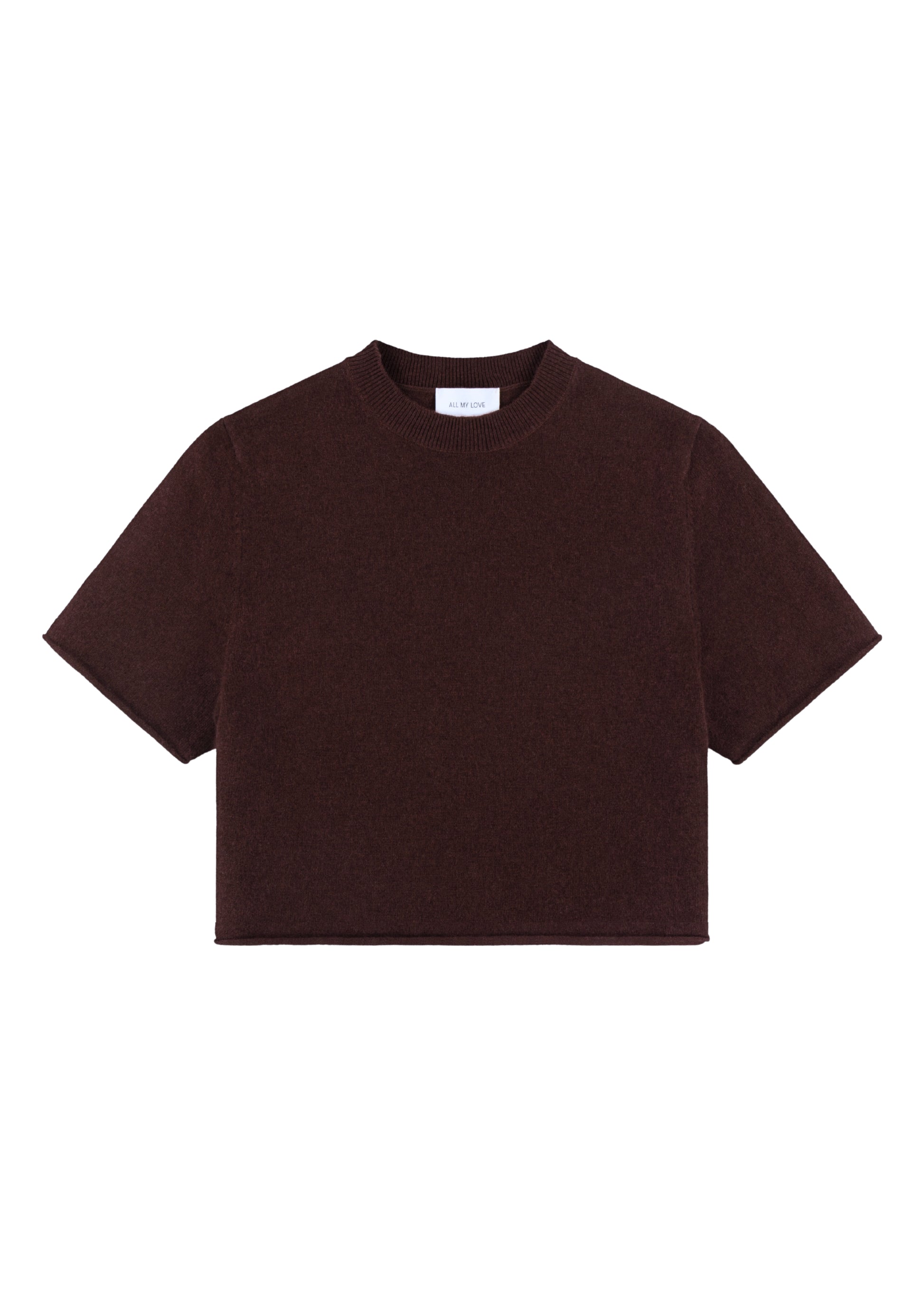 Ava Top in Espresso — cashmere top, front view, All My Love