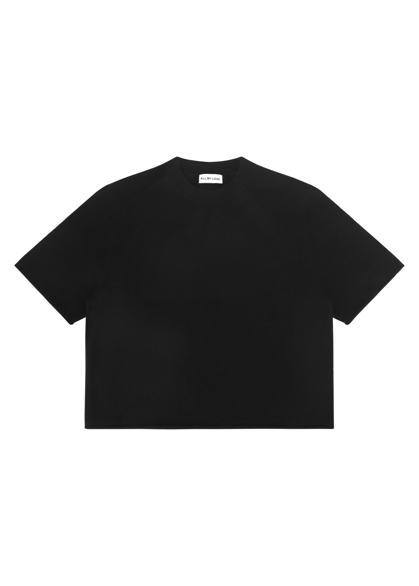 Ava Top in Onyx — cashmere top, front view, All My Love