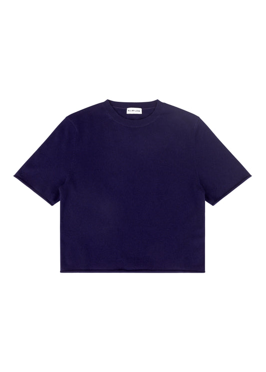 Ava Top in Sapphire — cashmere top, front view, All My Love