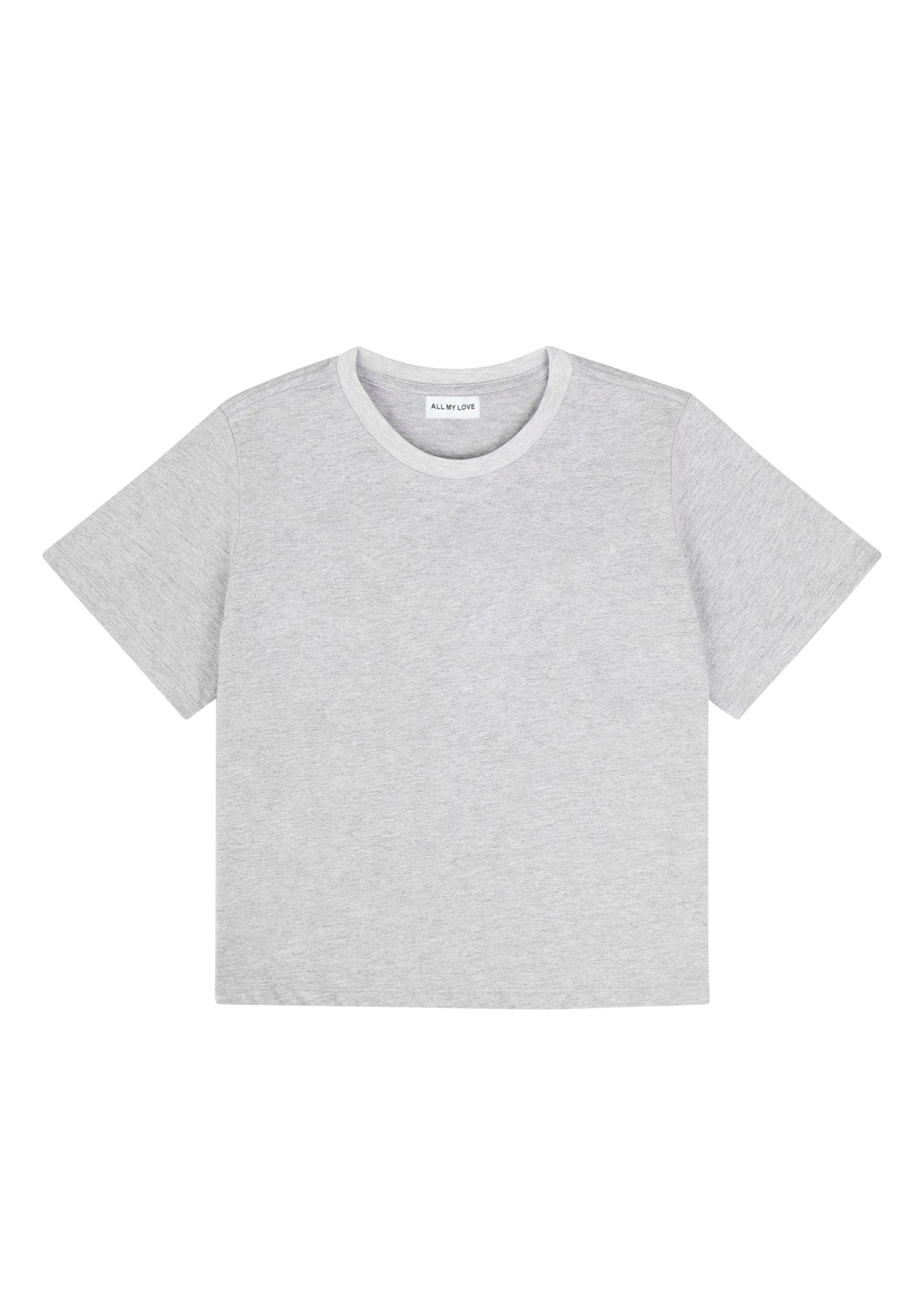Hunter Top in Light Heather Grey — lightweight boxy cotton tee, front view, All My Love
