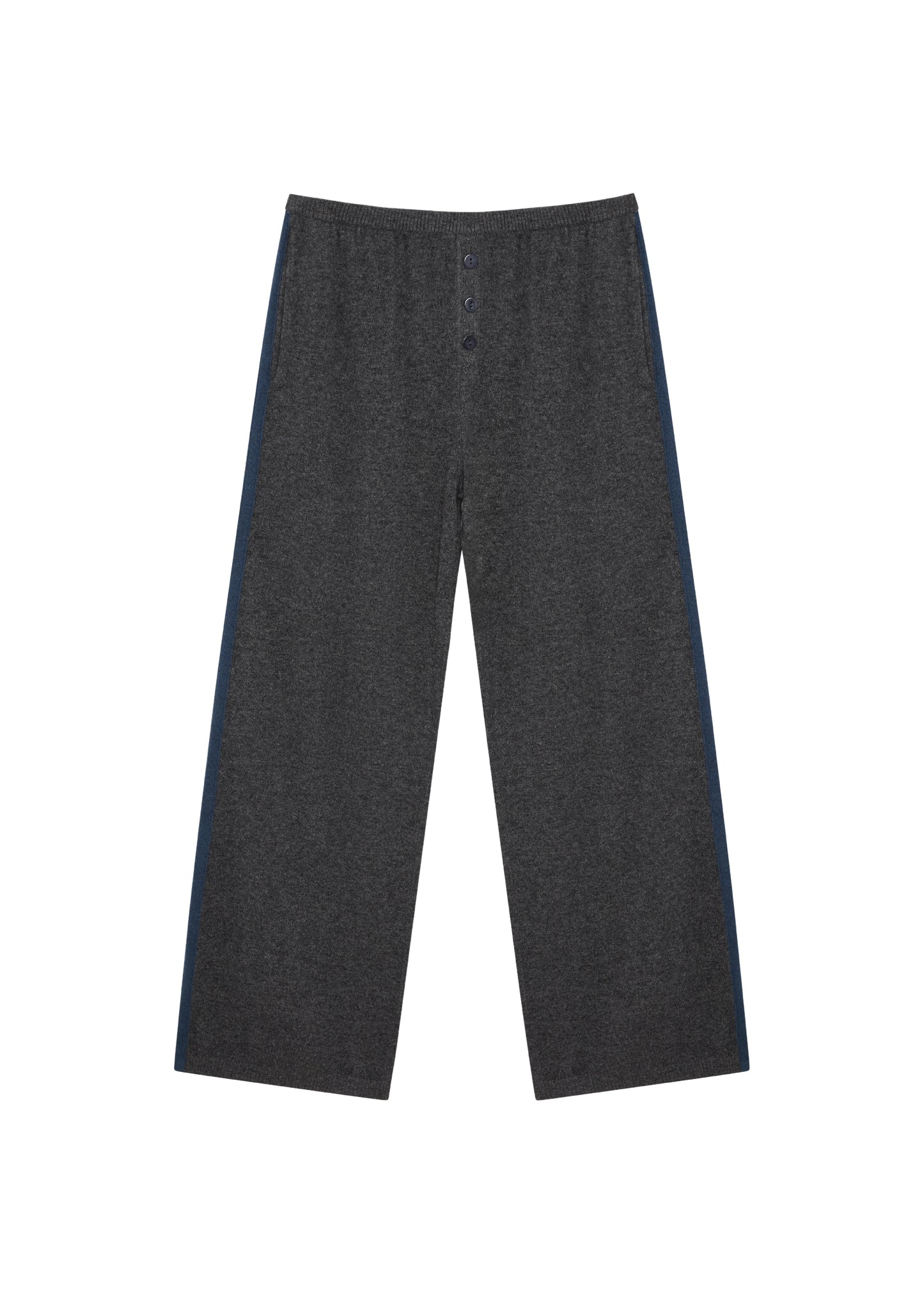 Kayla Pants in Charcoal Stripe — cashmere trousers, front view, All My Love