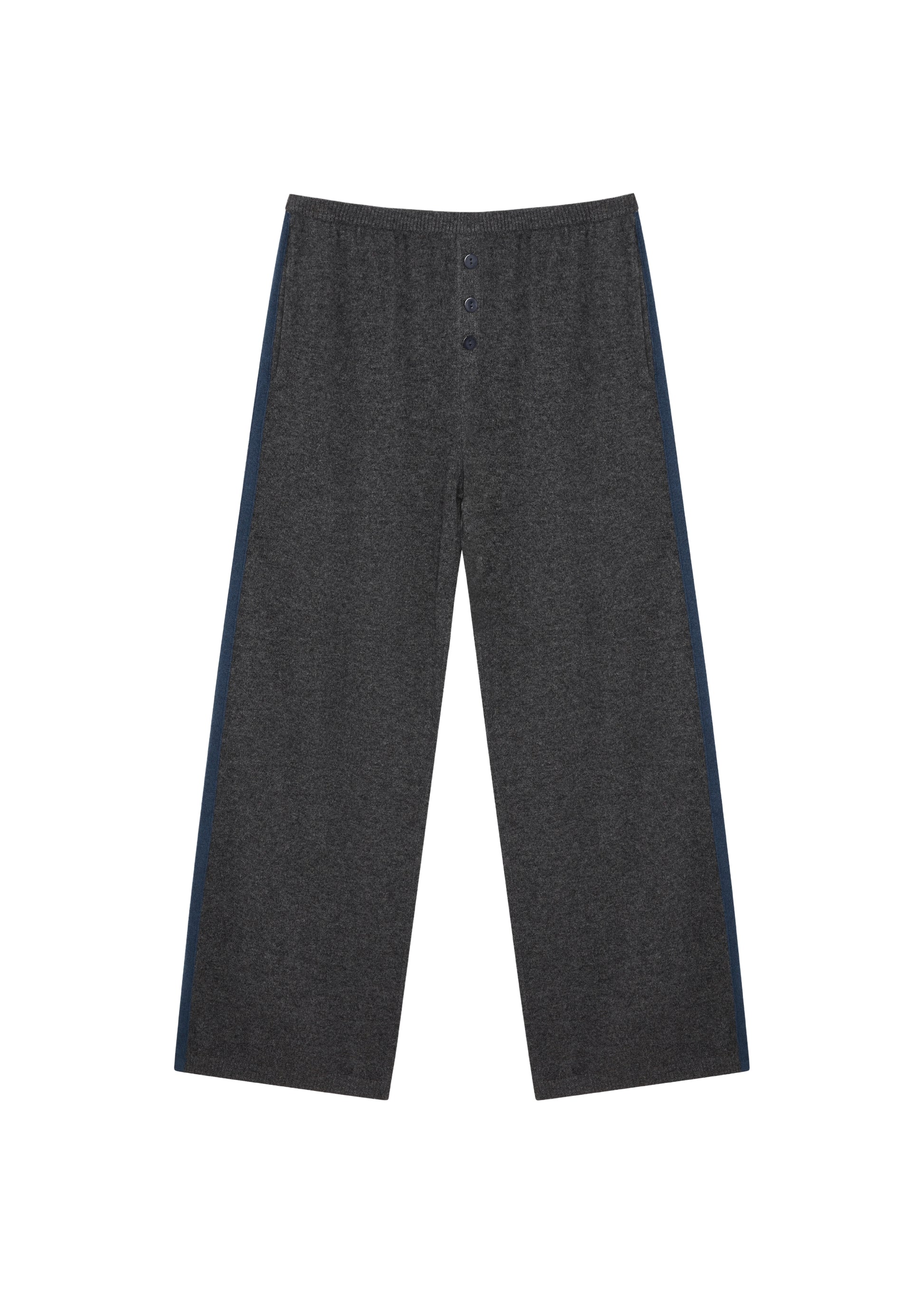Kayla Pants in Charcoal Stripe — cashmere trousers, front view, All My Love