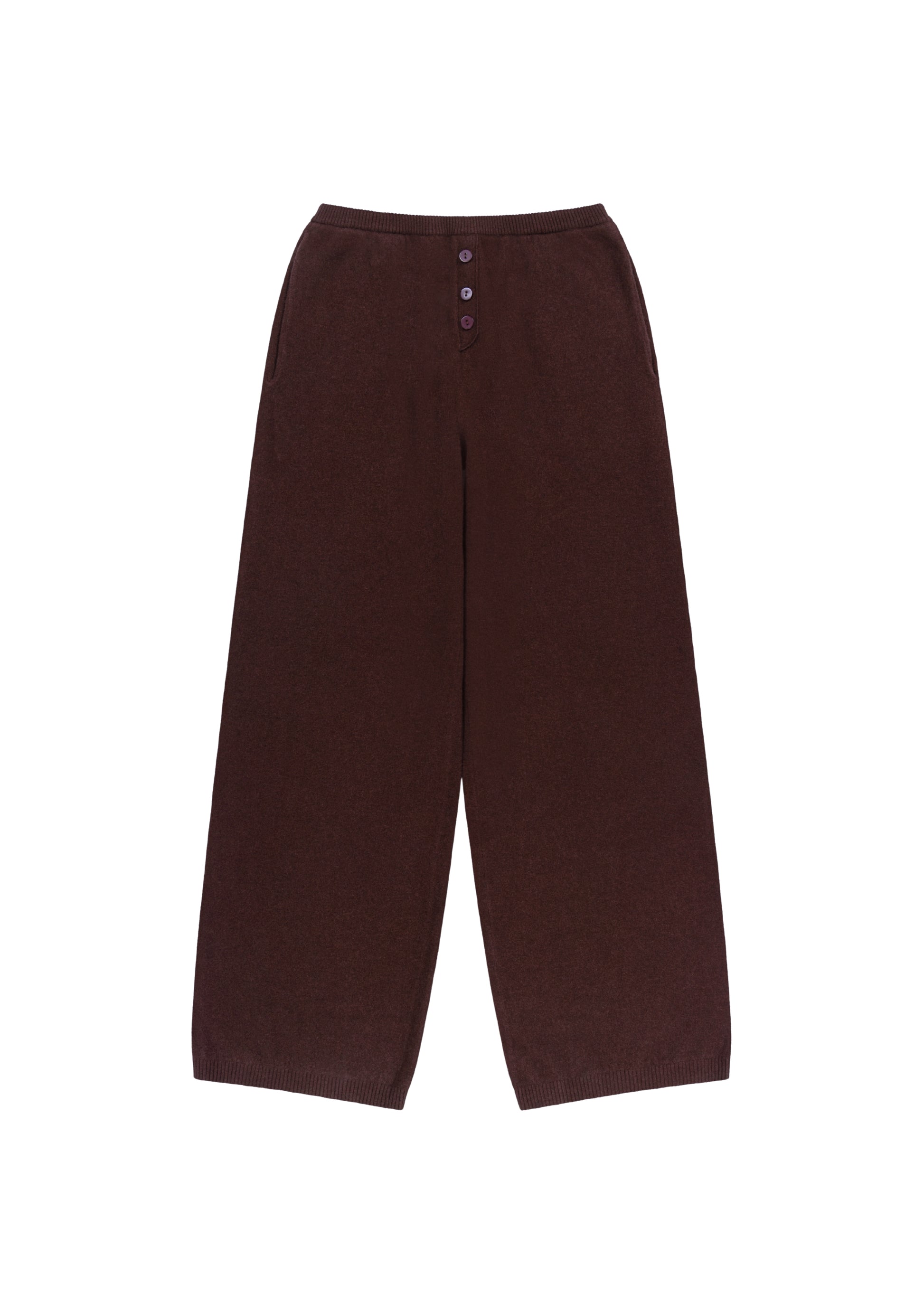 Kayla Pants in Espresso — cashmere trousers, front view, All My Love