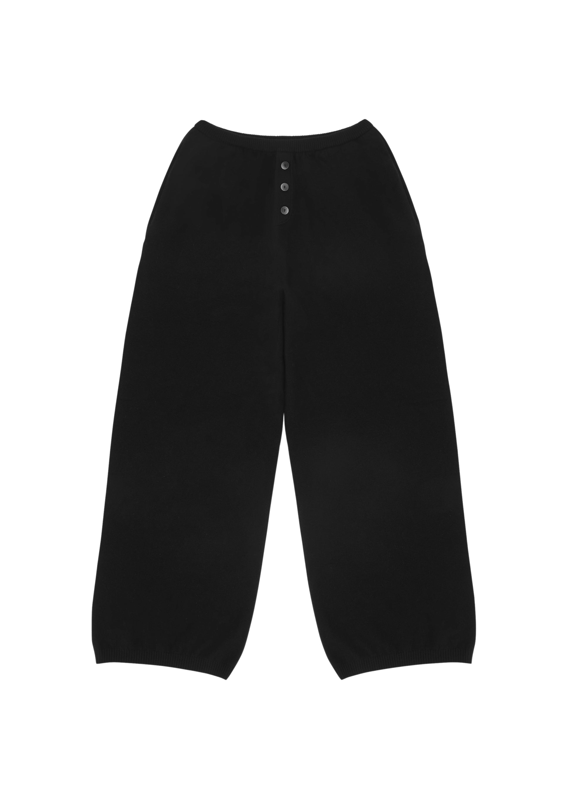 Kayla Pants in Onyx — cashmere trousers, front view, All My Love
