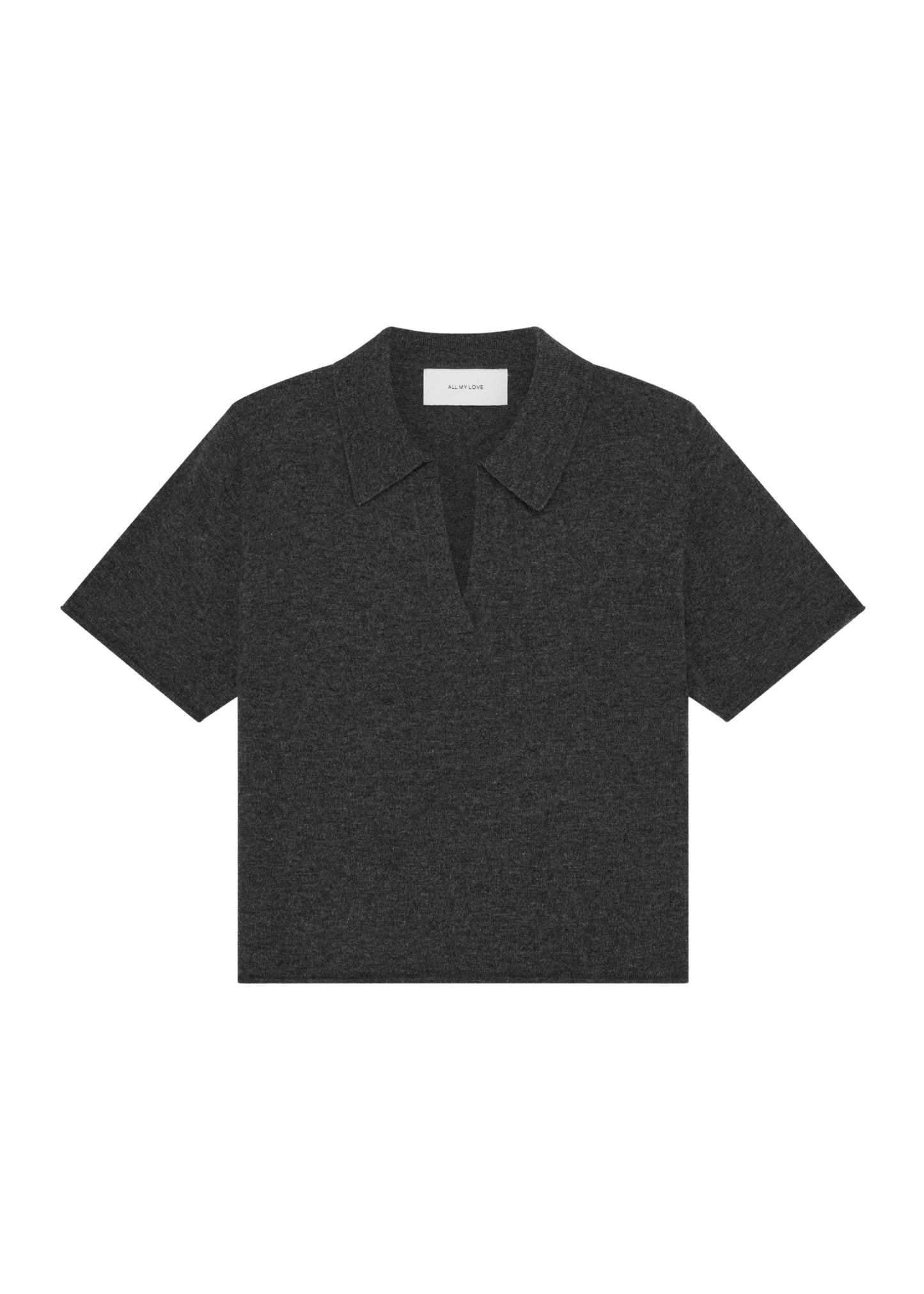 Kayla Top in Charcoal — cashmere top, front view, All My Love