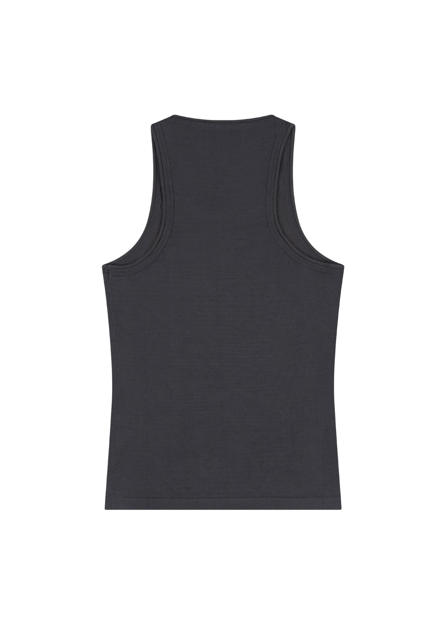 Lindsay Top in Charcoal — knit tank, back view, All My Love