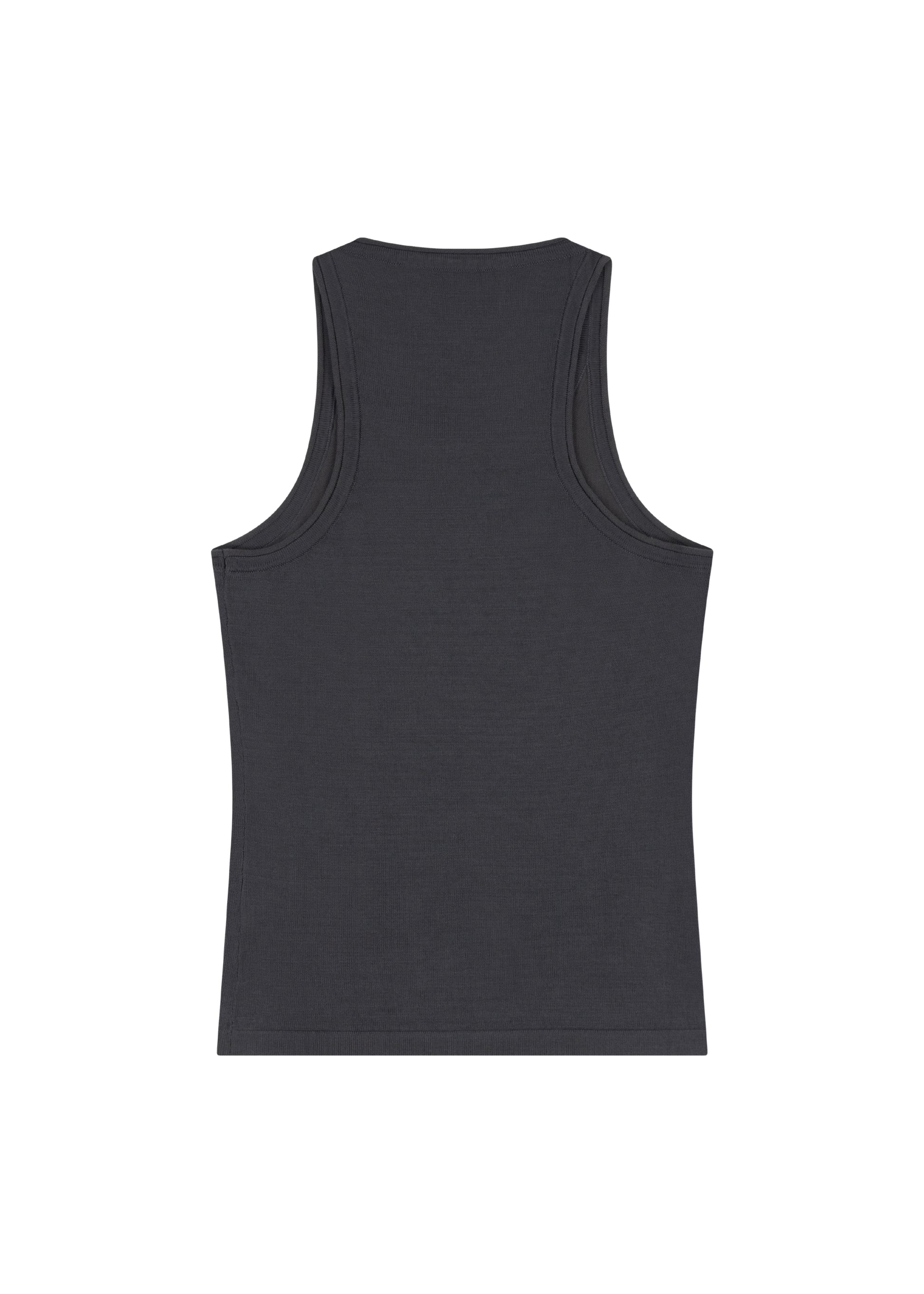Lindsay Top in Charcoal — knit tank, back view, All My Love