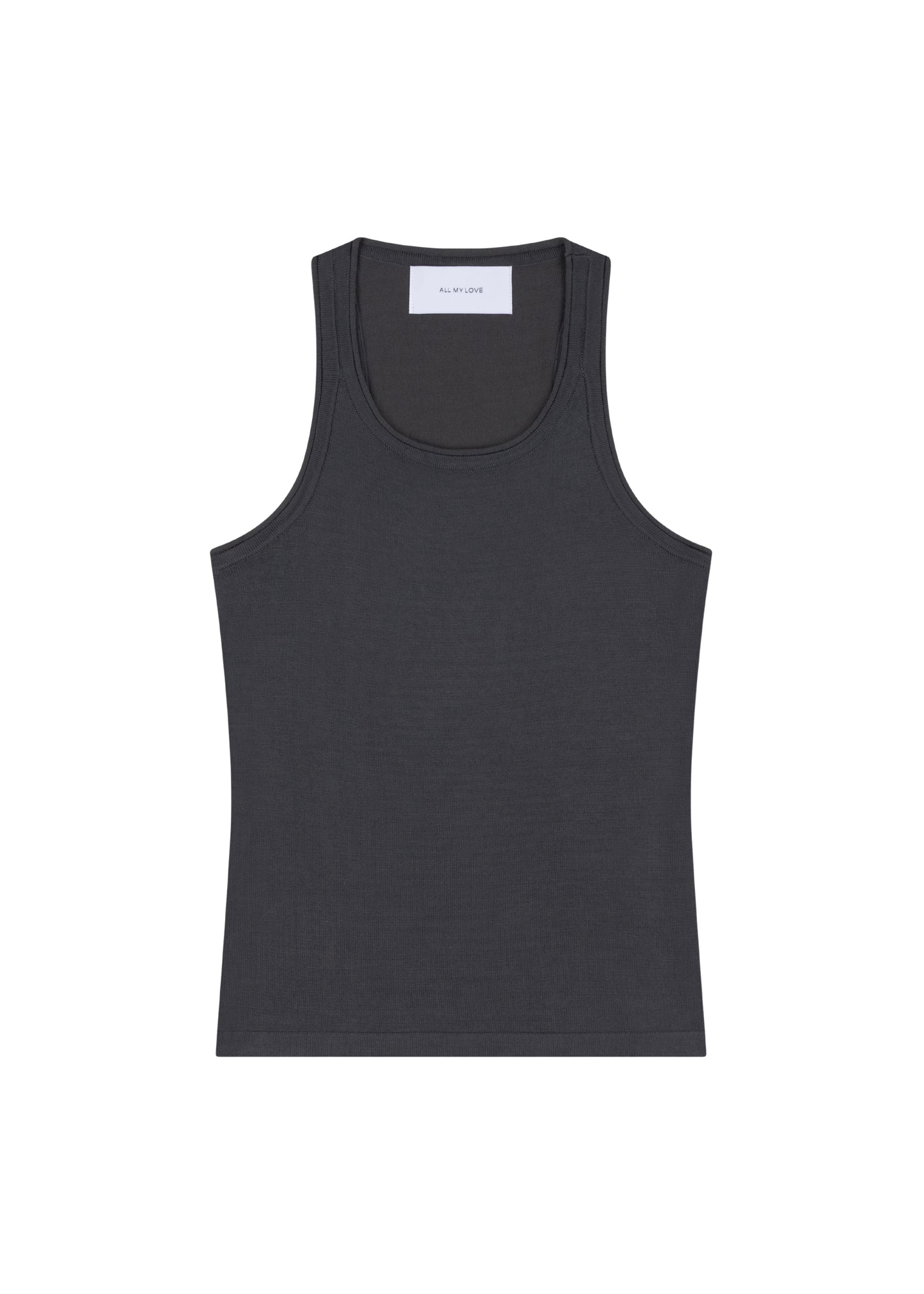 Lindsay Top in Charcoal — knit tank, front view, All My Love