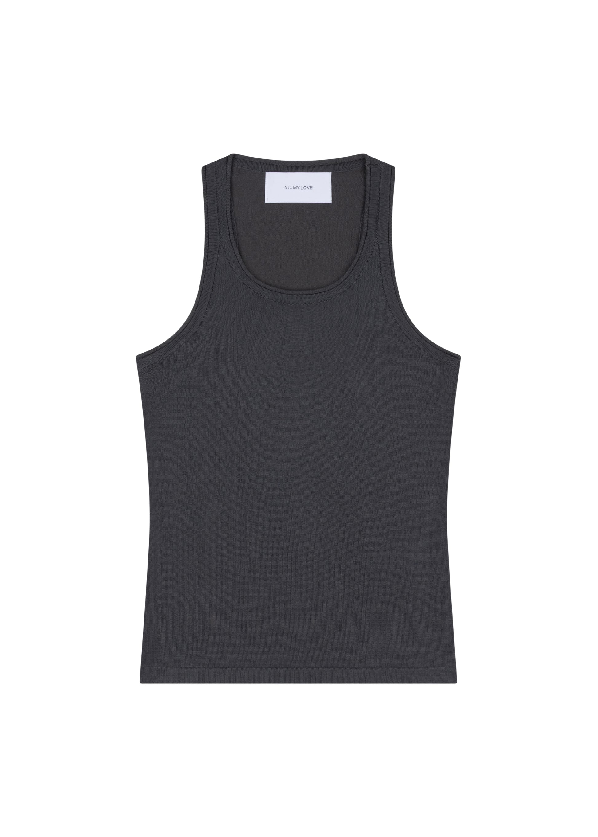 Lindsay Top in Charcoal — knit tank, front view, All My Love