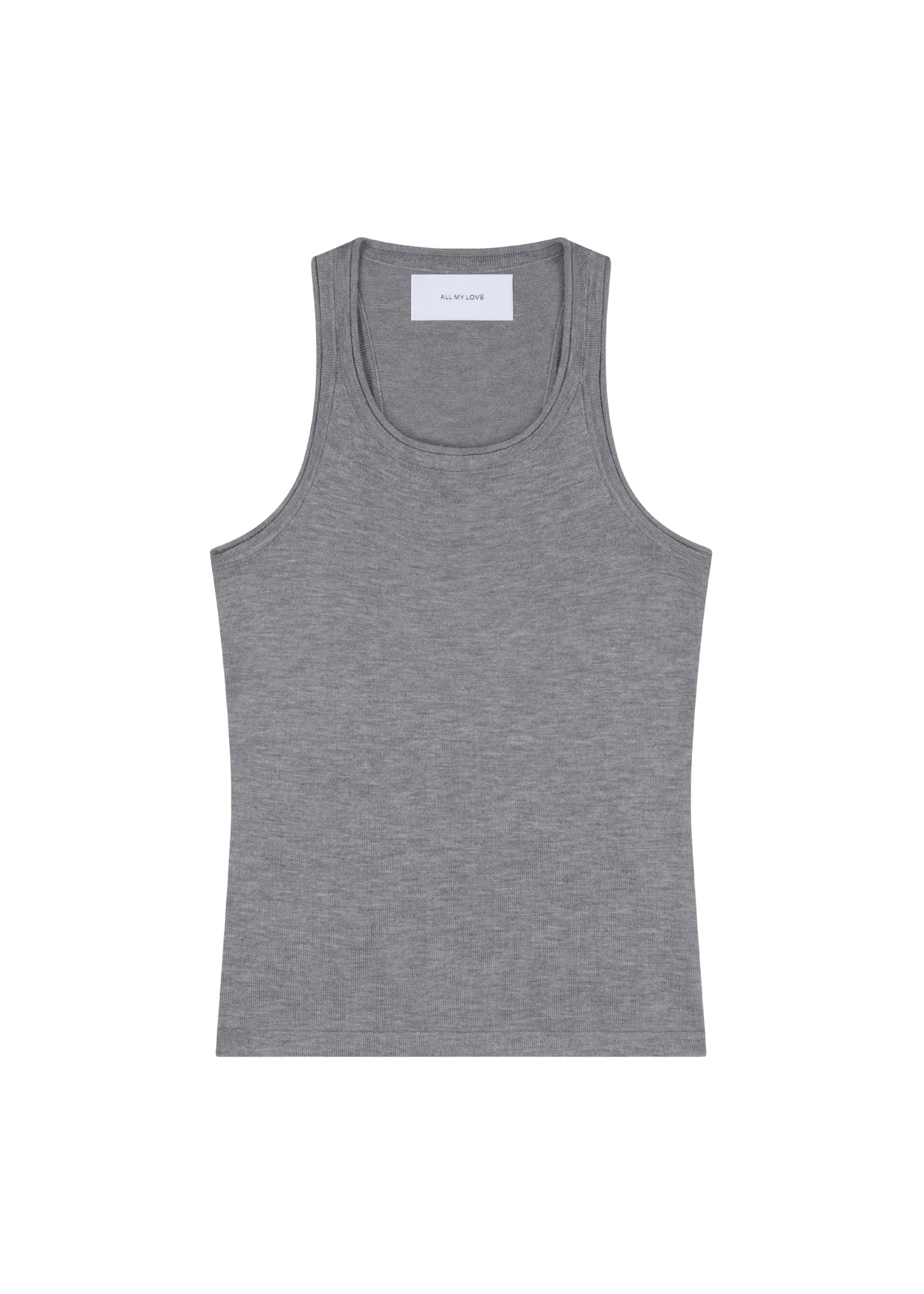 Lindsay Top in Heather Grey — knit tank, front view, All My Love