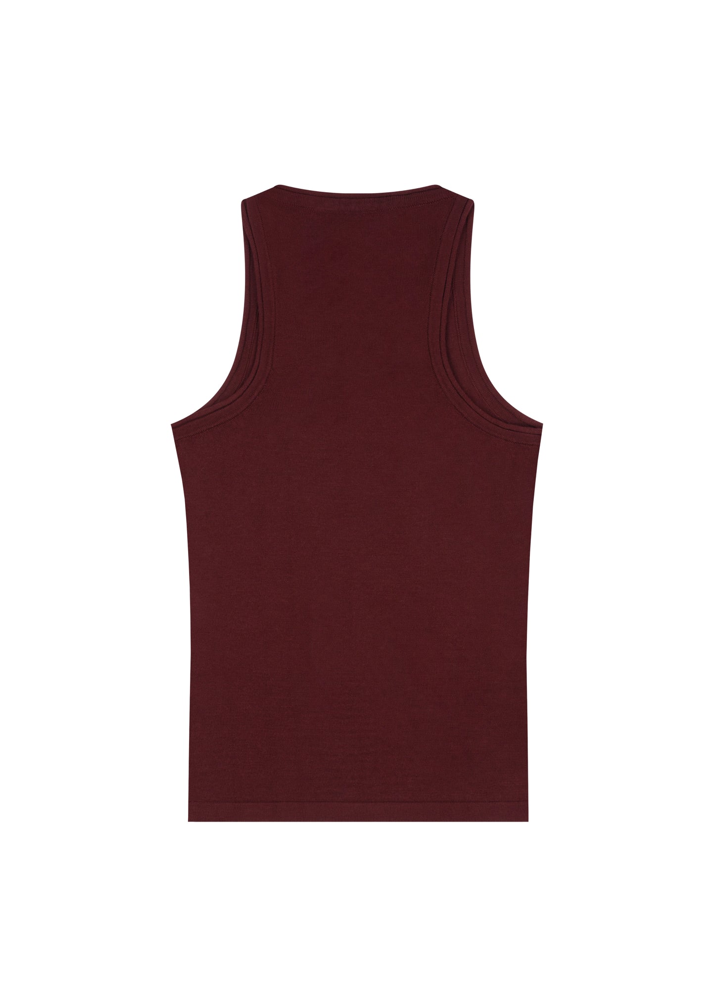 Lindsay Top in Mahogany — knit tank, back view, All My Love