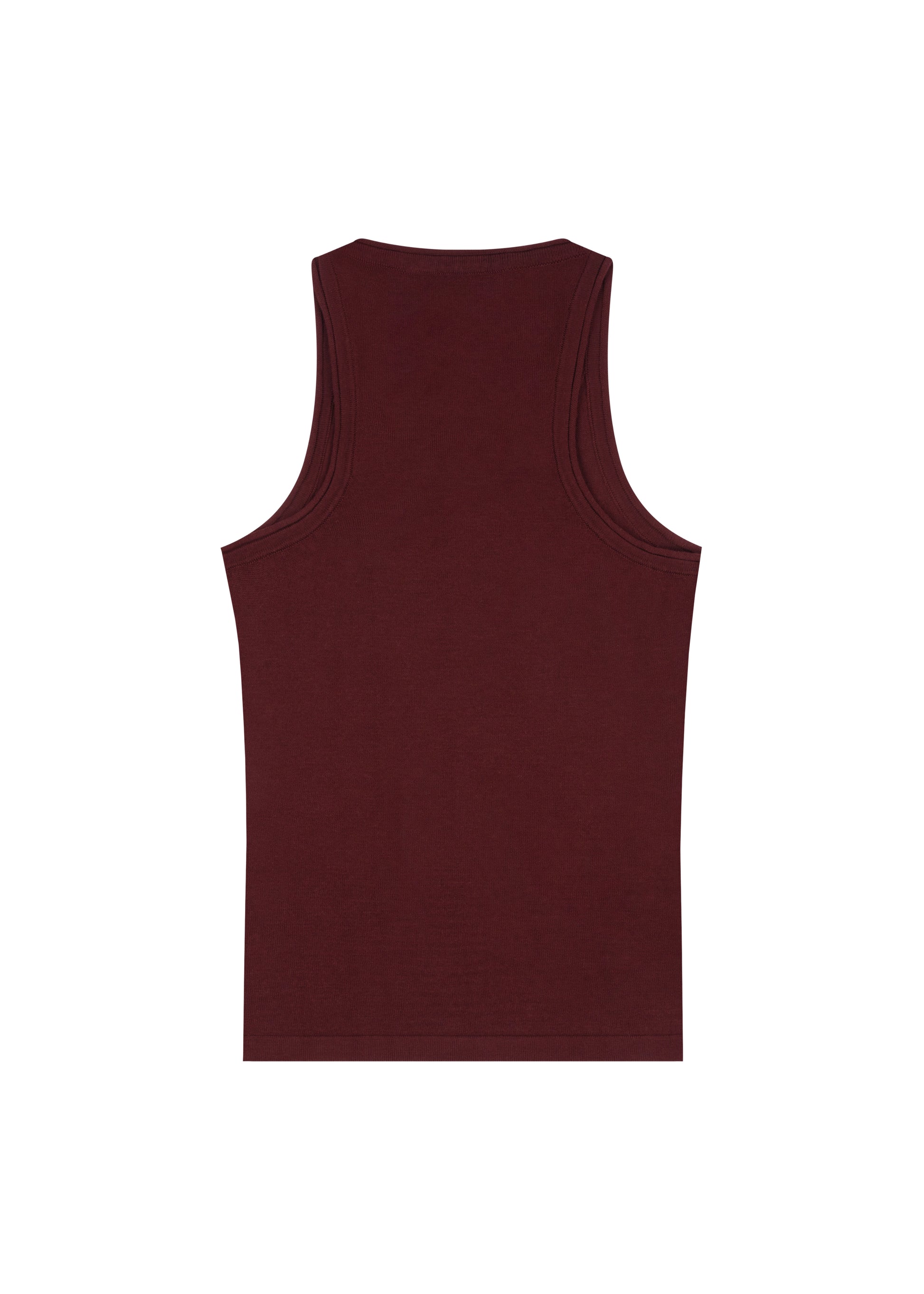 Lindsay Top in Mahogany — knit tank, back view, All My Love