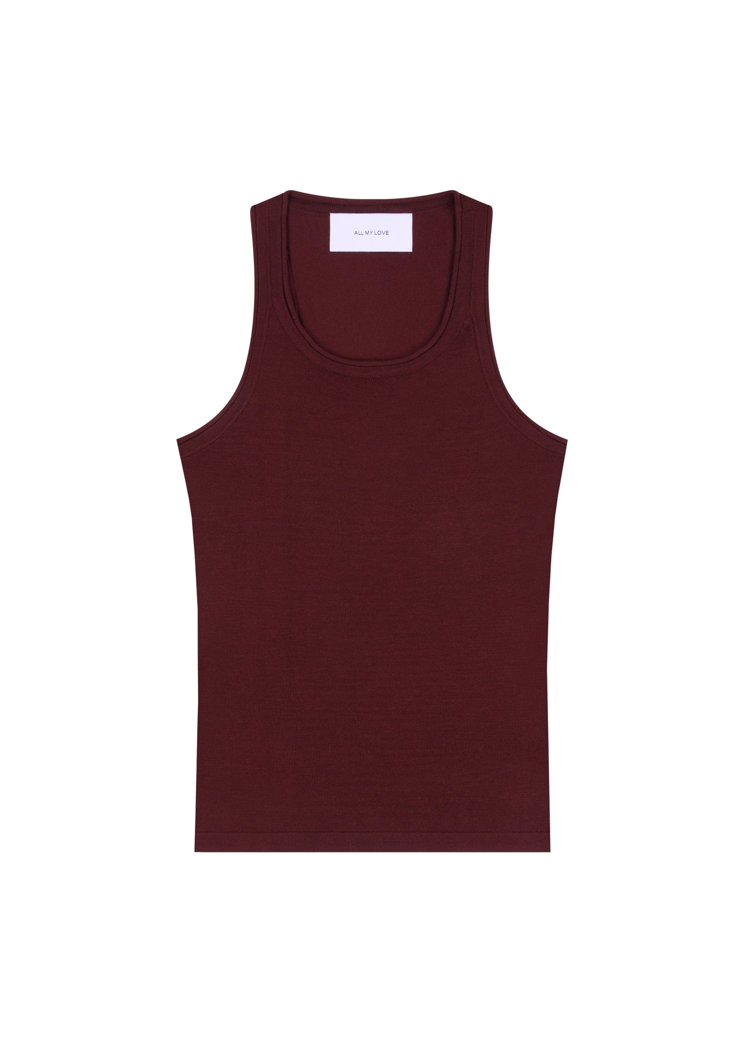 Lindsay Top in Mahogany — knit tank, front view, All My Love
