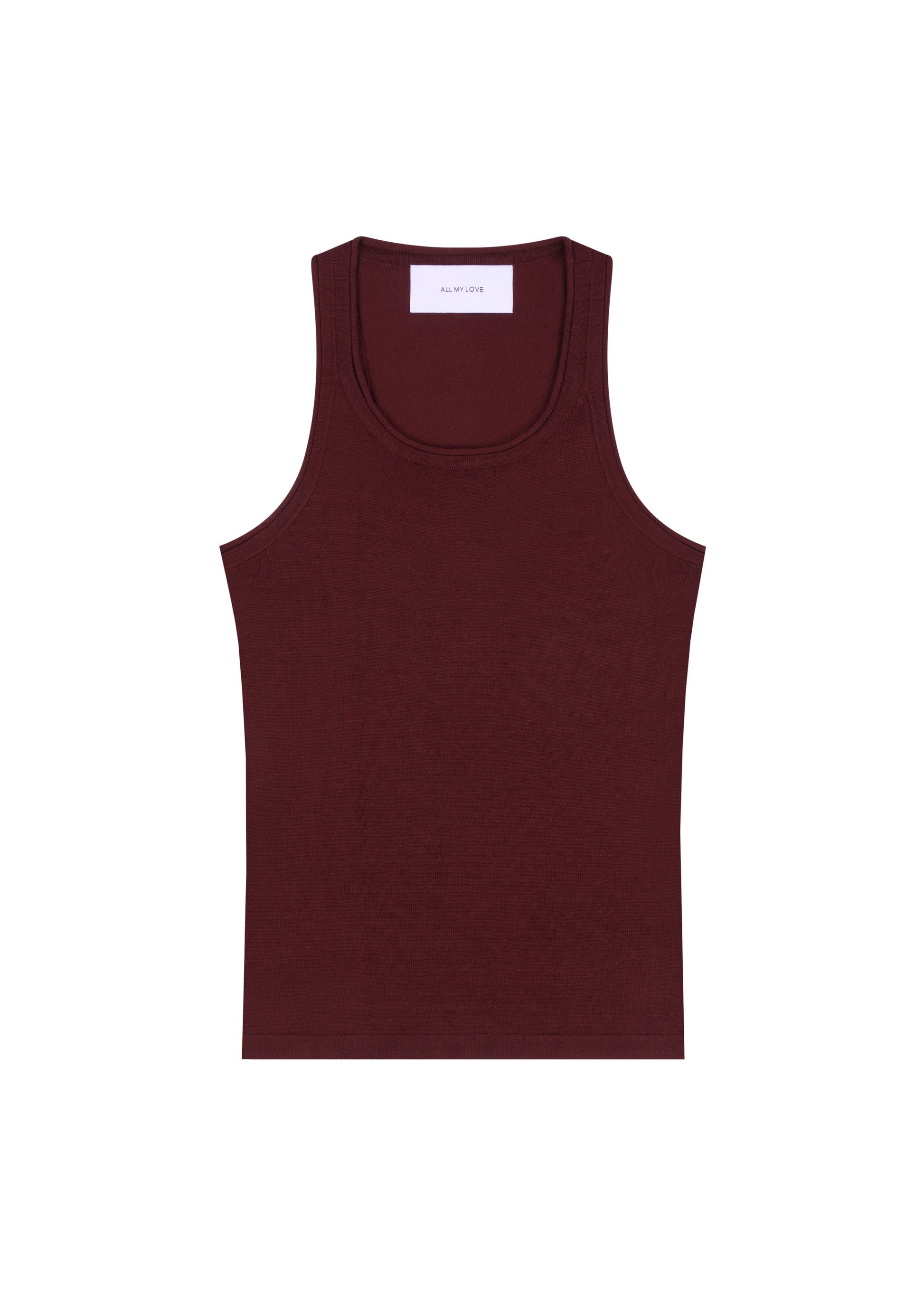 Lindsay Top in Mahogany — knit tank, front view, All My Love