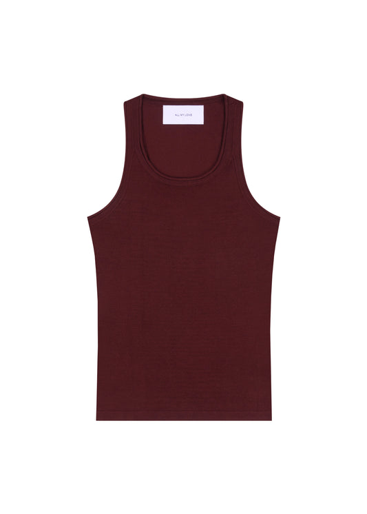 Lindsay Top in Mahogany — knit tank, front view, All My Love