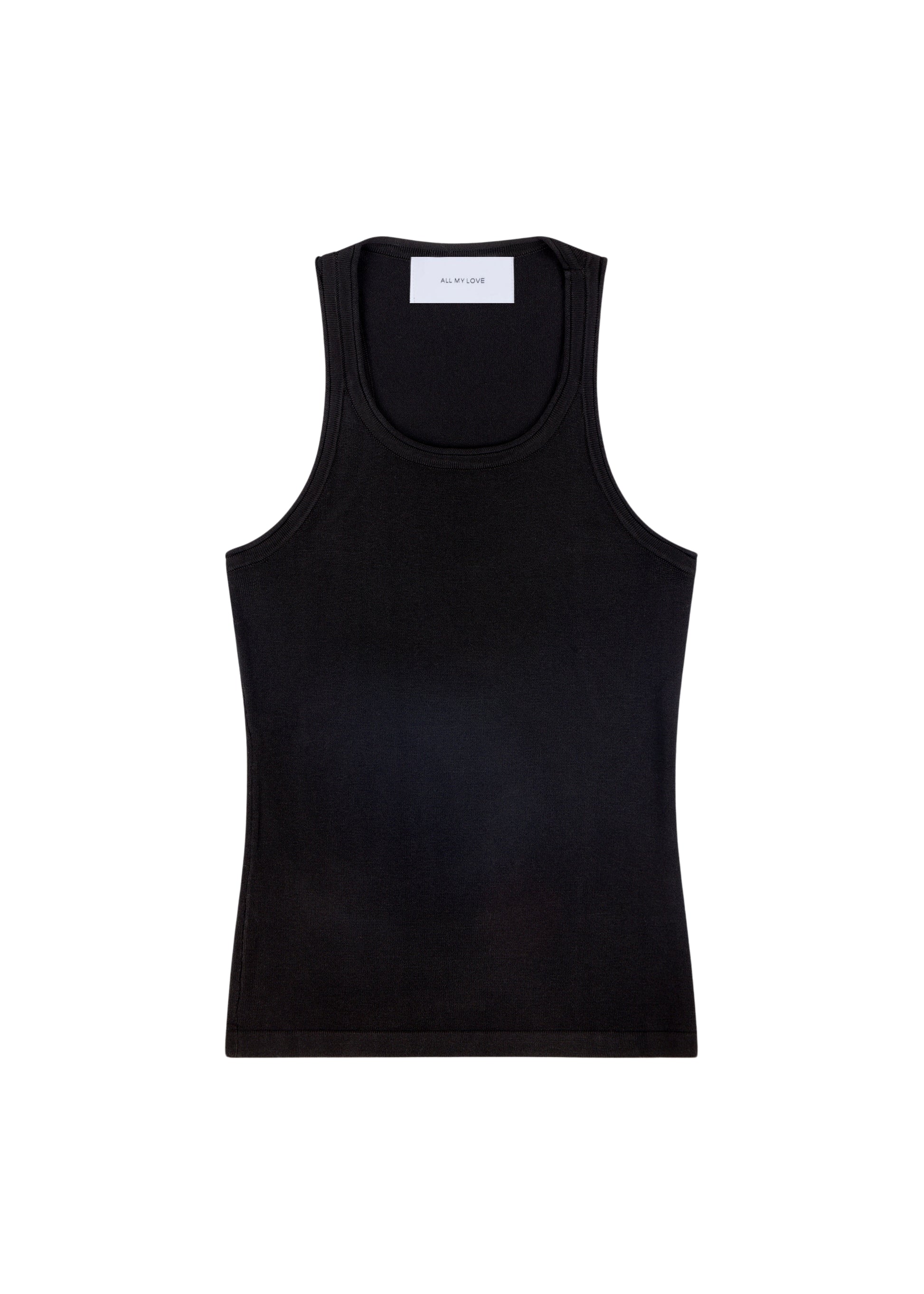 Lindsay Top in Onyx — knit tank, front view, All My Love