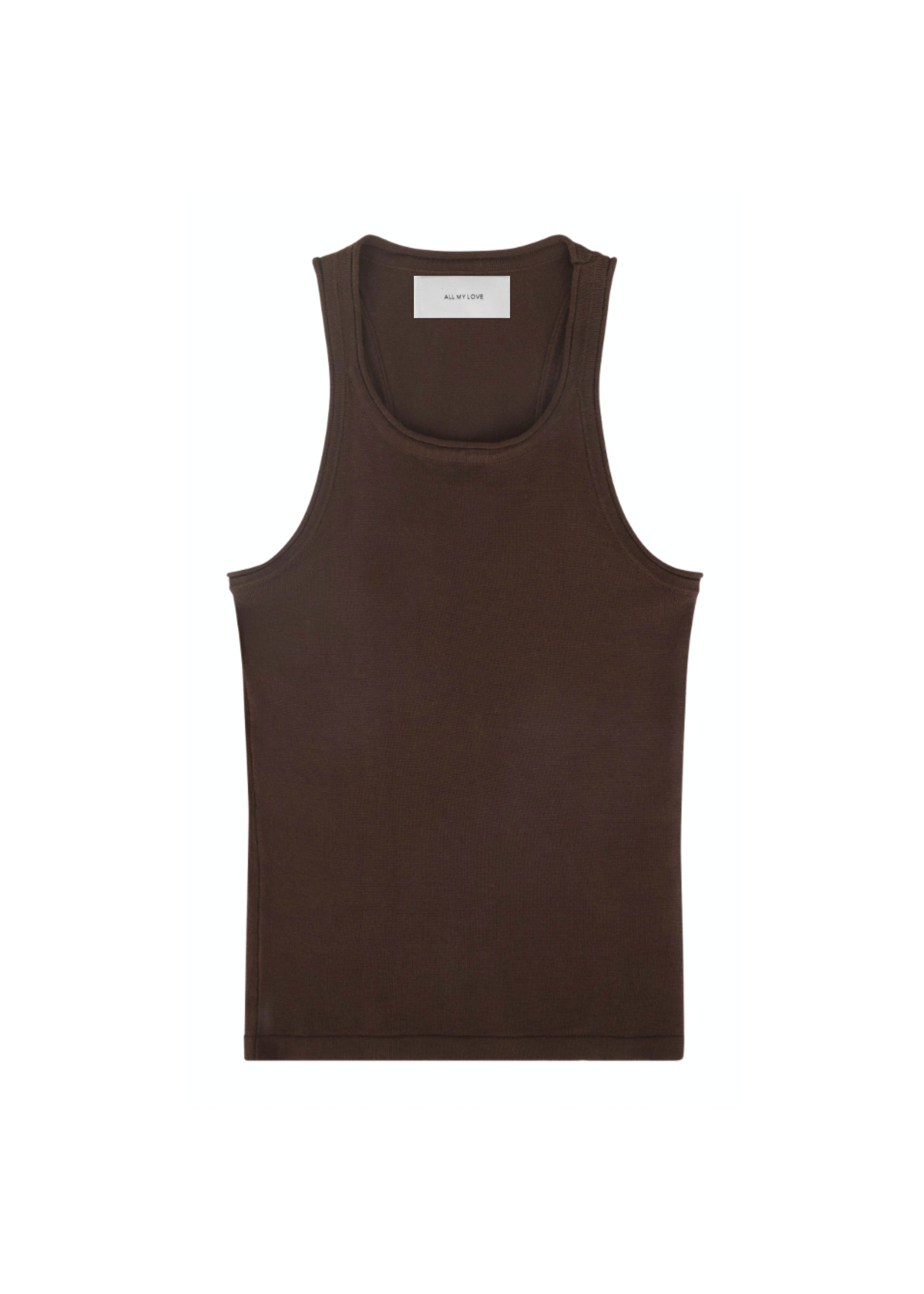 Lindsay Top in Toast — knit tank, front view, All My Love