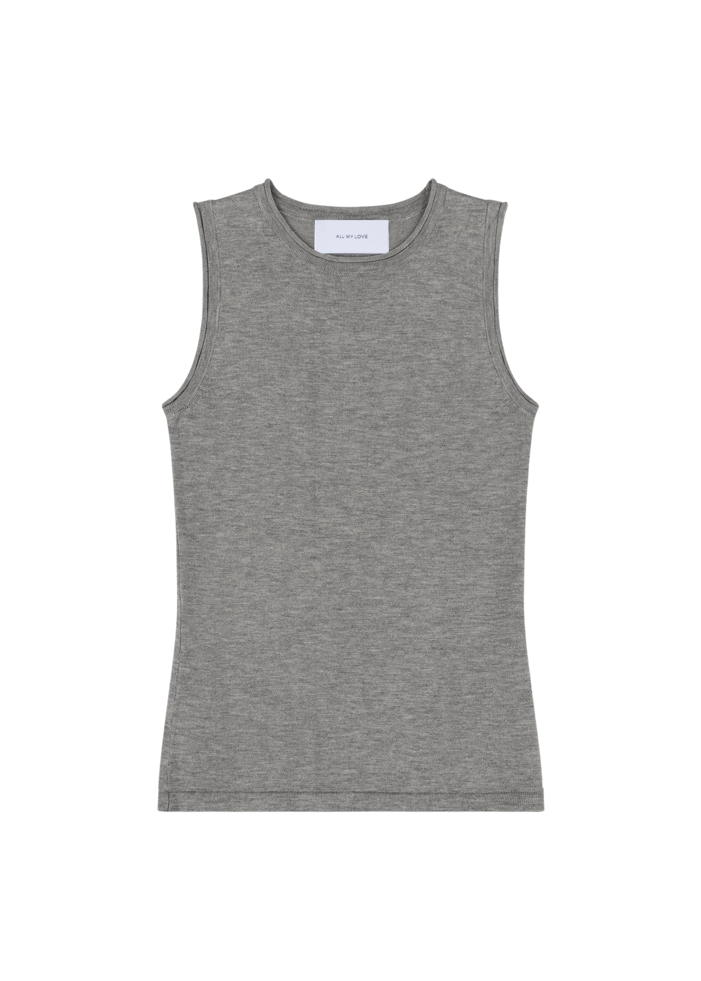 Maddie Top in Heather Grey — knit tank, front view, All My Love