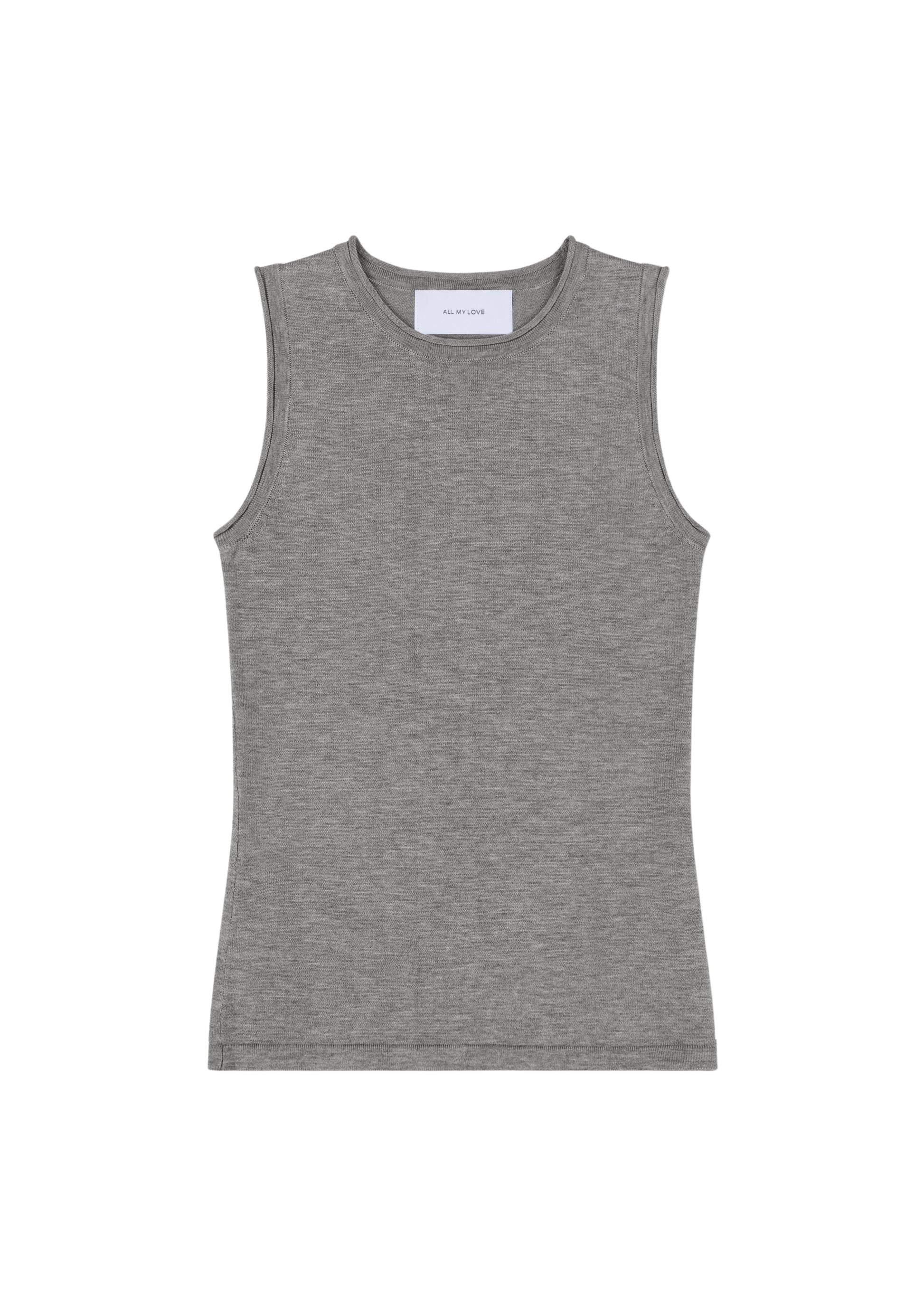 Maddie Top in Heather Grey — knit tank, front view, All My Love