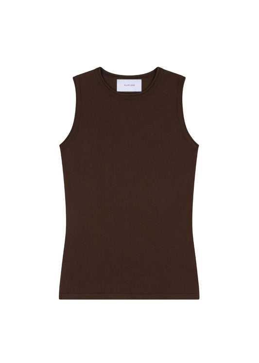 Maddie Top in Toast — knit tank, front view, All My Love