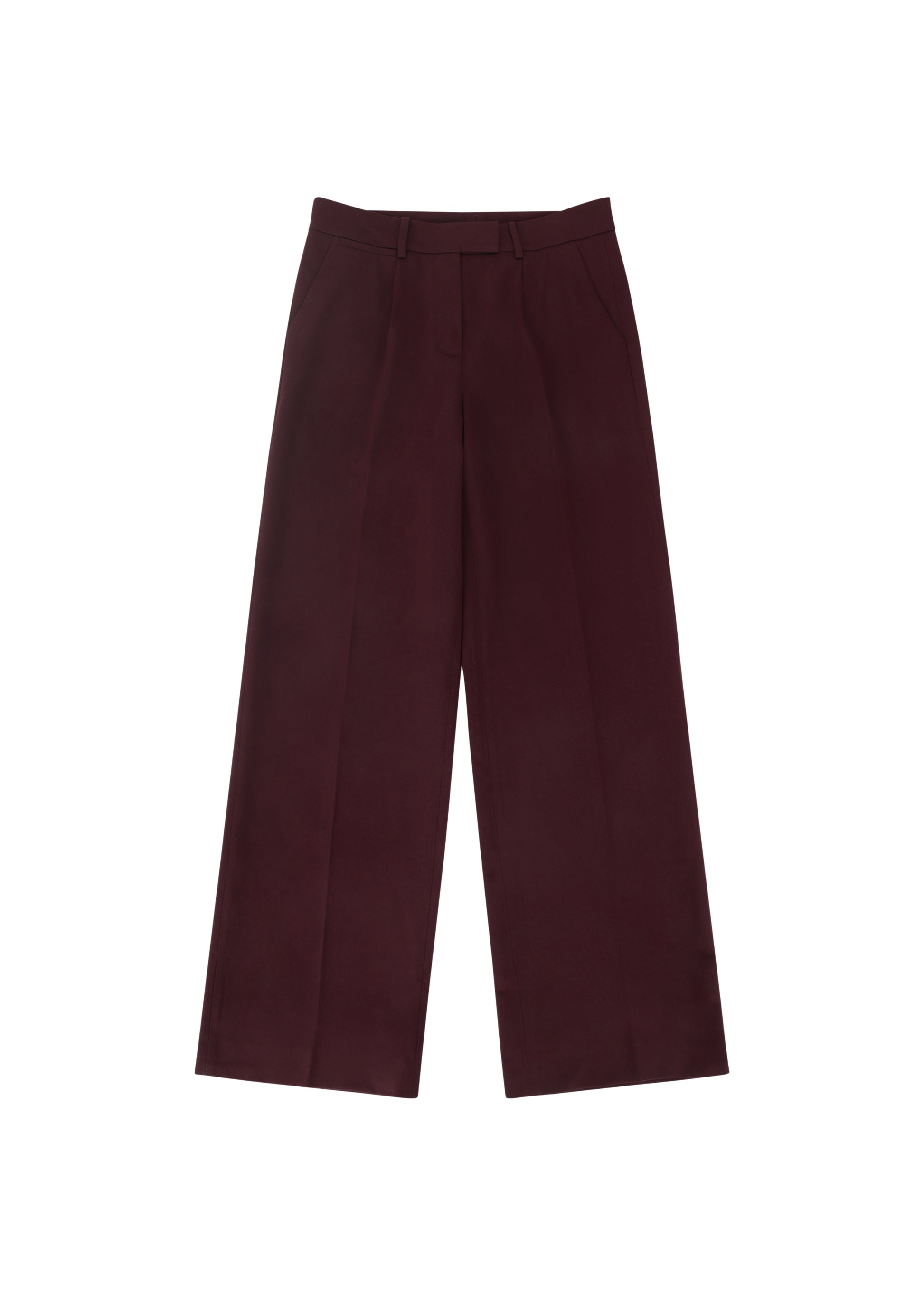 Renee Pants in Mahogany — low rise light weight women's trousers, front view, All My Love