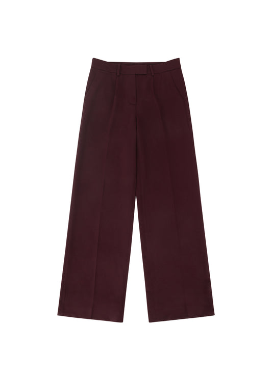 Renee Pants in Mahogany — low rise light weight women's trousers, front view, All My Love