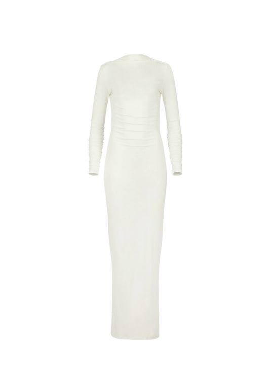 Sammy Dress in Orchid — buttery soft jersey open back long dress, front view, All My Love