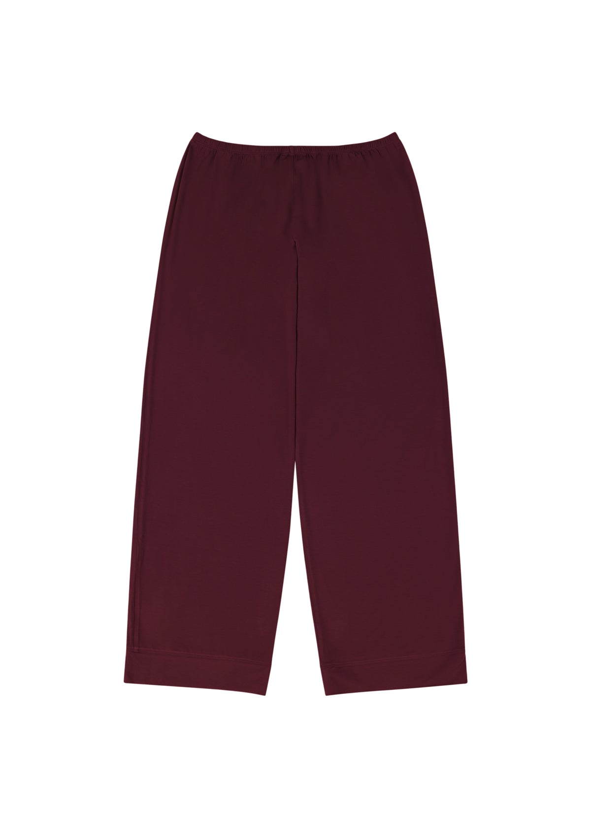 Sloan PJ Pants in Cranberry — cashmere pajama bottoms, back view, All My Love