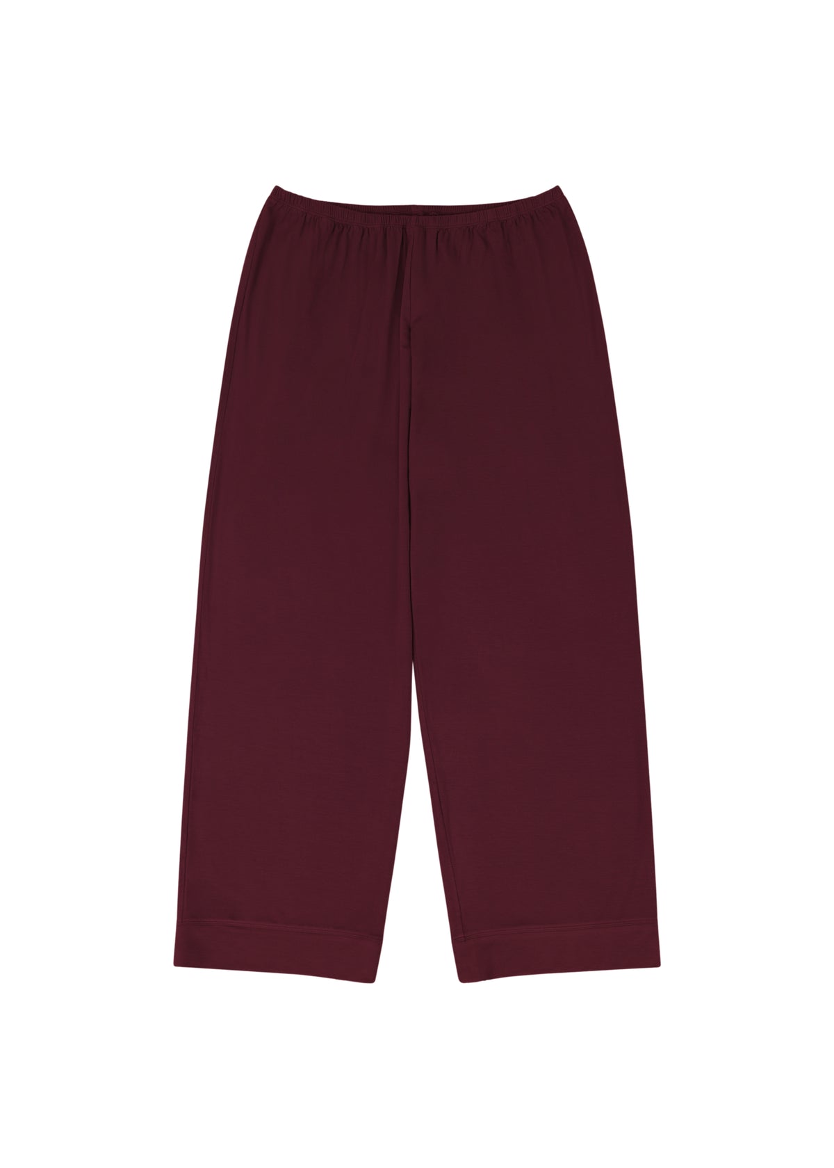Sloan PJ Pants in Cranberry — cashmere pajama bottoms, front view, All My Love