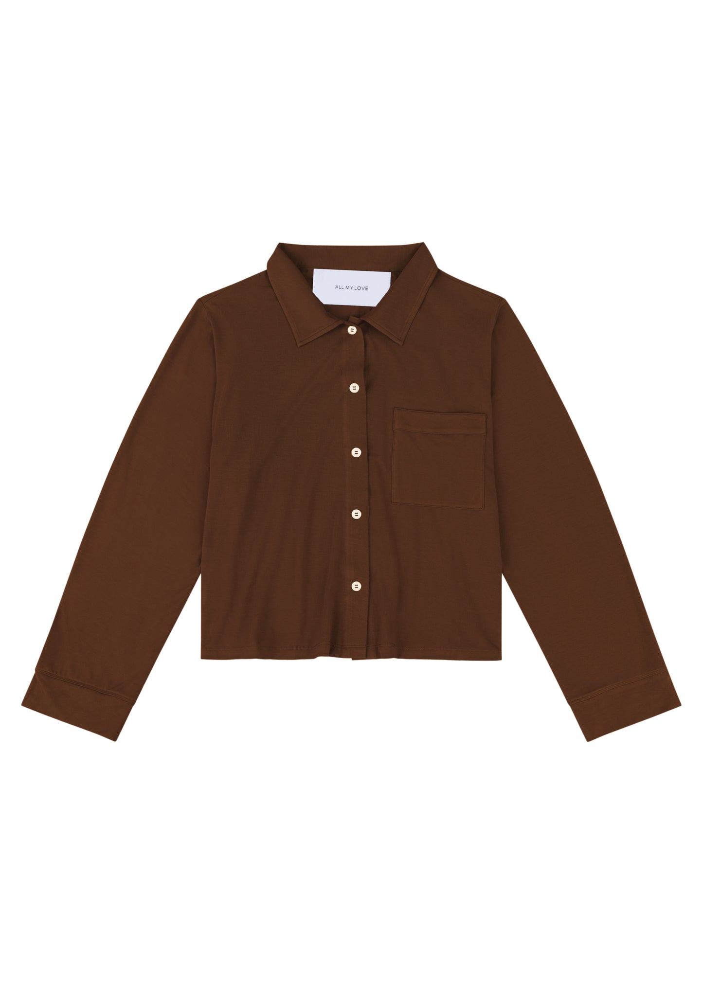 Sloan PJ Top in Toast — cashmere pajama top, front view, All My Love
