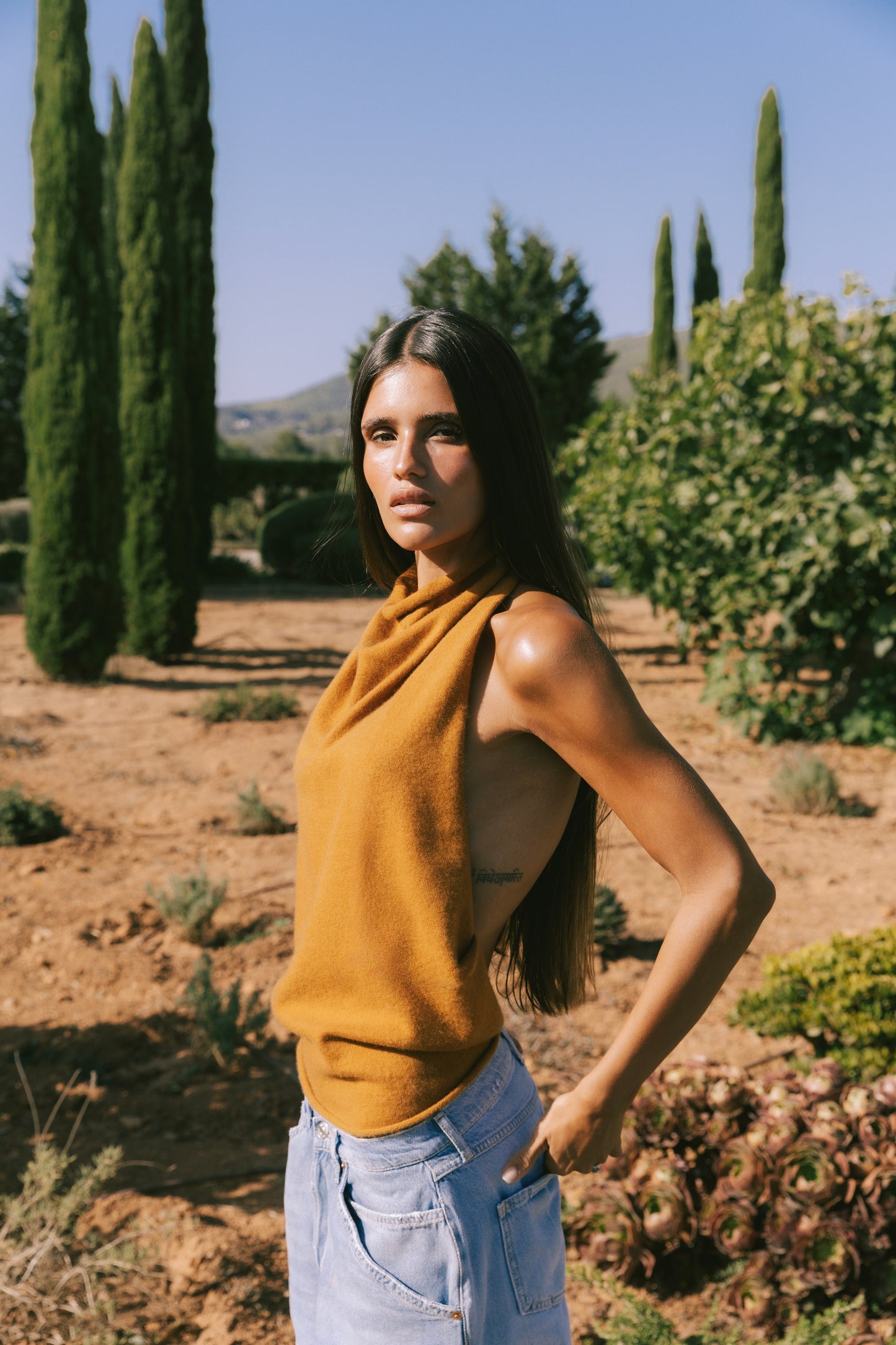 TARA SHAWL TOP X IZABEL | OCHRE